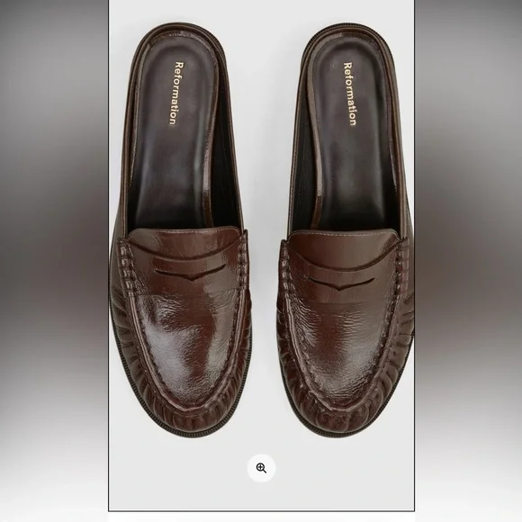 Reformation Francine Loafer Mule Brown - Size 7 - Picture 4 of 4